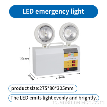 Lumină LED de urgență cu două puncte montate pe perete